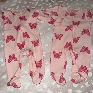 Pink Butterfly Kids One Piece